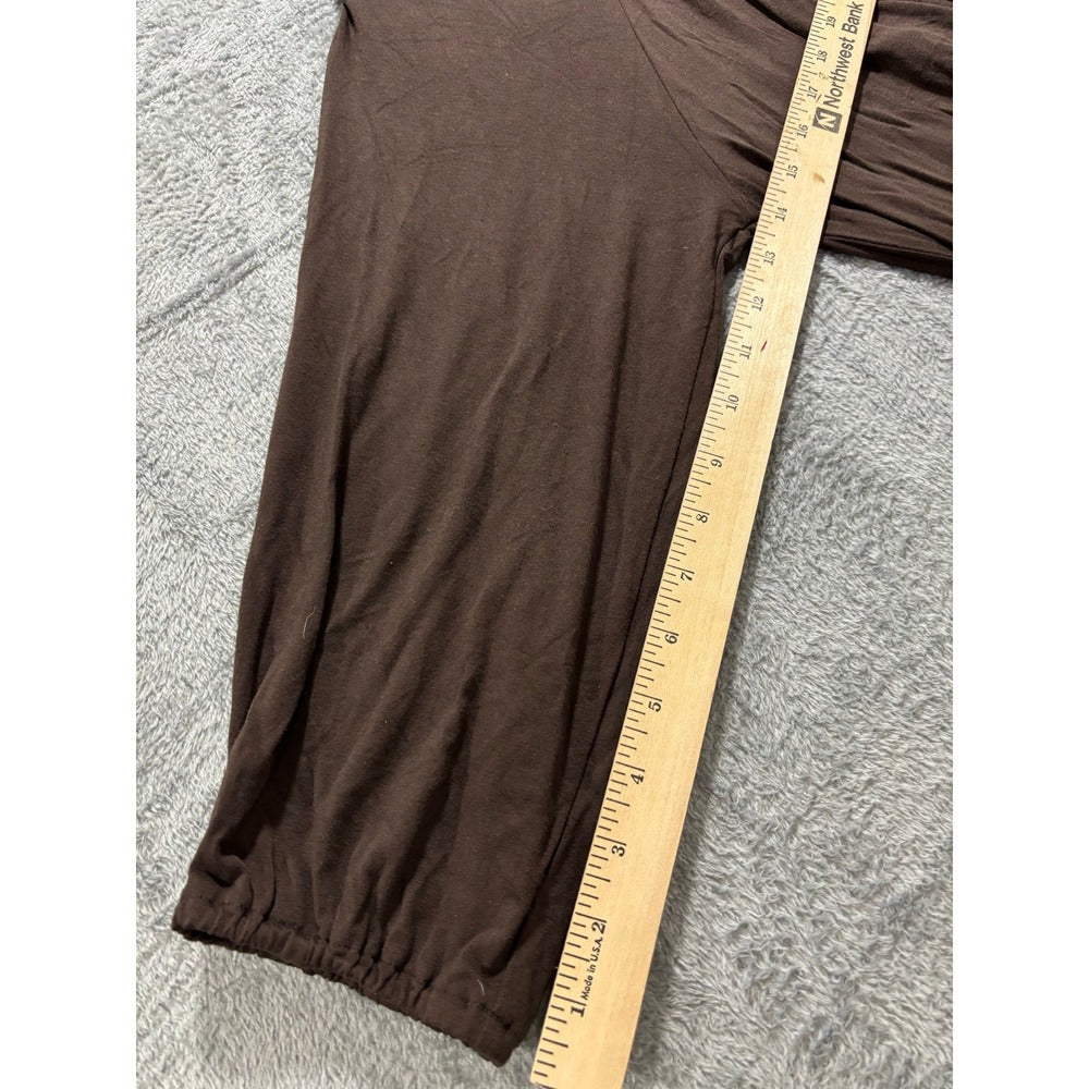 Michael Kors L Brown Womens Blouse Top Pleated Casual Boho