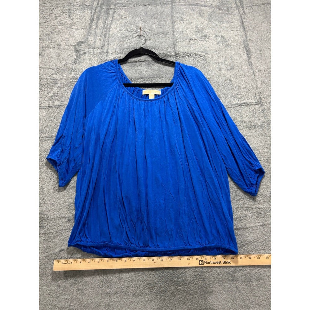 Michael Kors XL Blue Blouse Womens Boho Casual Top