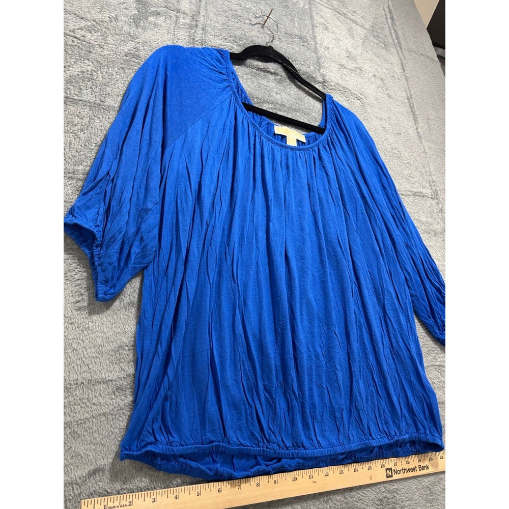Michael Kors XL Blue Blouse Womens Boho Casual Top