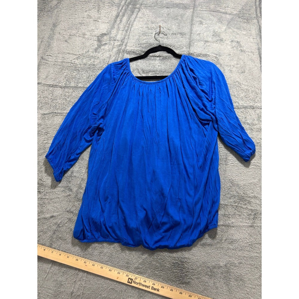 Michael Kors XL Blue Blouse Womens Boho Casual Top