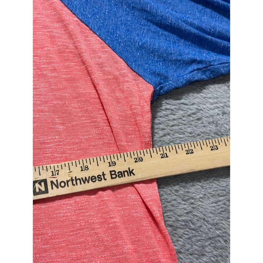 LuLaRoe 3XL Womens Pink Blue Raglan Baseball Tee Casual Athleisure Shirt