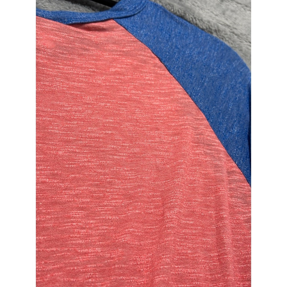 LuLaRoe 3XL Womens Pink Blue Raglan Baseball Tee Casual Athleisure Shirt