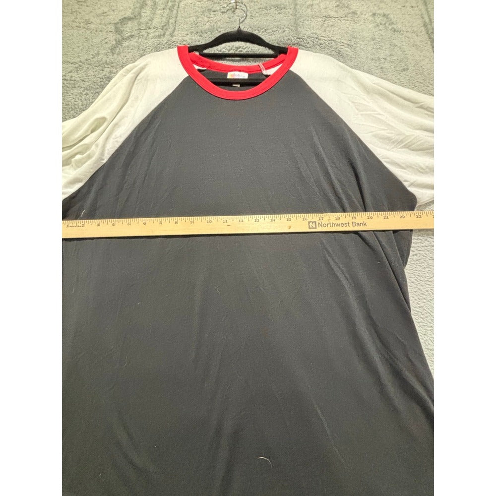 LuLaRoe 3XL Womens Black White Red Randy Baseball Tee Casual Athleisure Shirt