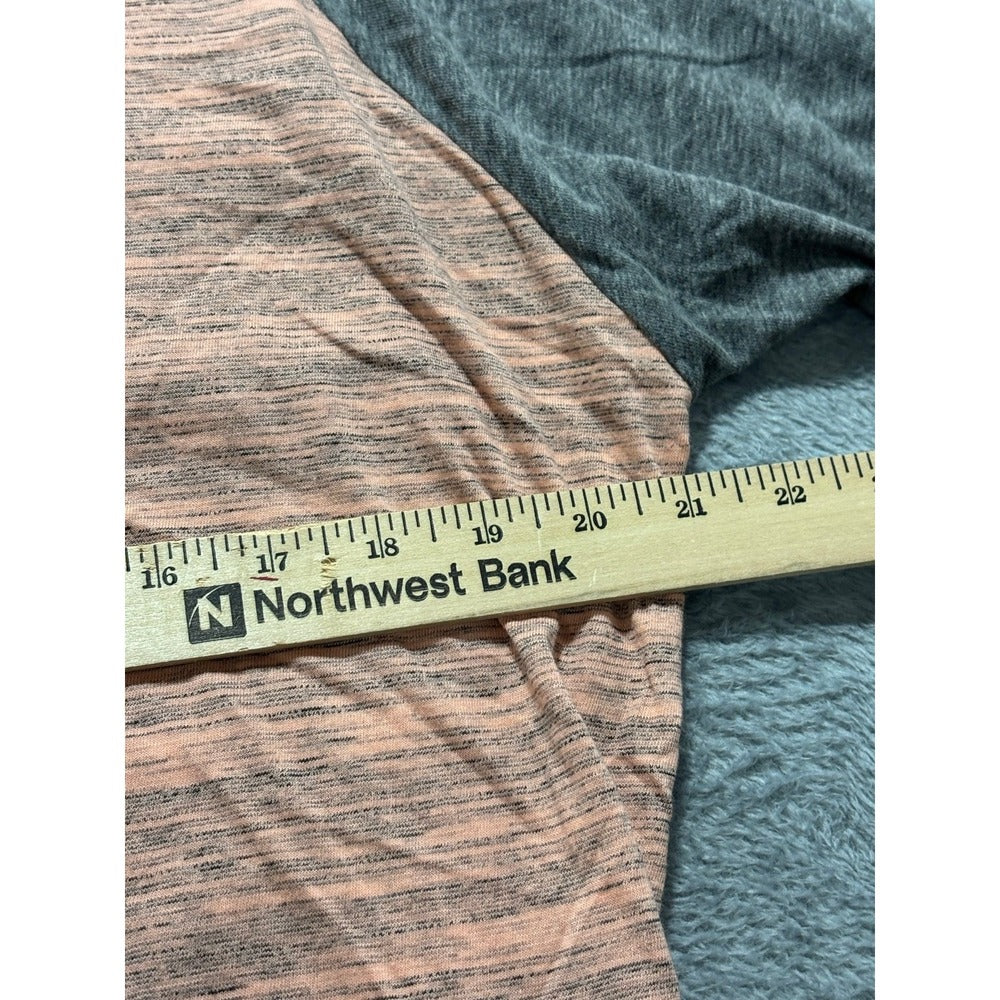 LuLaRoe 3XL Peach Gray Randy Raglan Tee Womens Casual Cozy Shirt