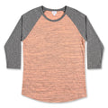 LuLaRoe 3XL Peach Gray Randy Raglan Tee Womens Casual Cozy Shirt