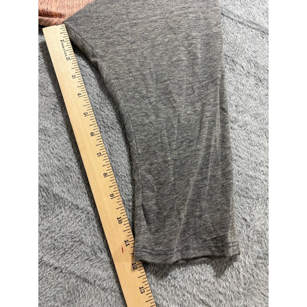 LuLaRoe 3XL Peach Gray Randy Raglan Tee Womens Casual Cozy Shirt