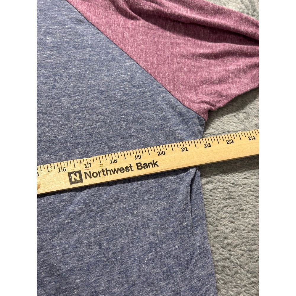 LuLaRoe 3XL Blue Pink Randy Baseball Tee Womens Casual Cozy Athleisure Shirt