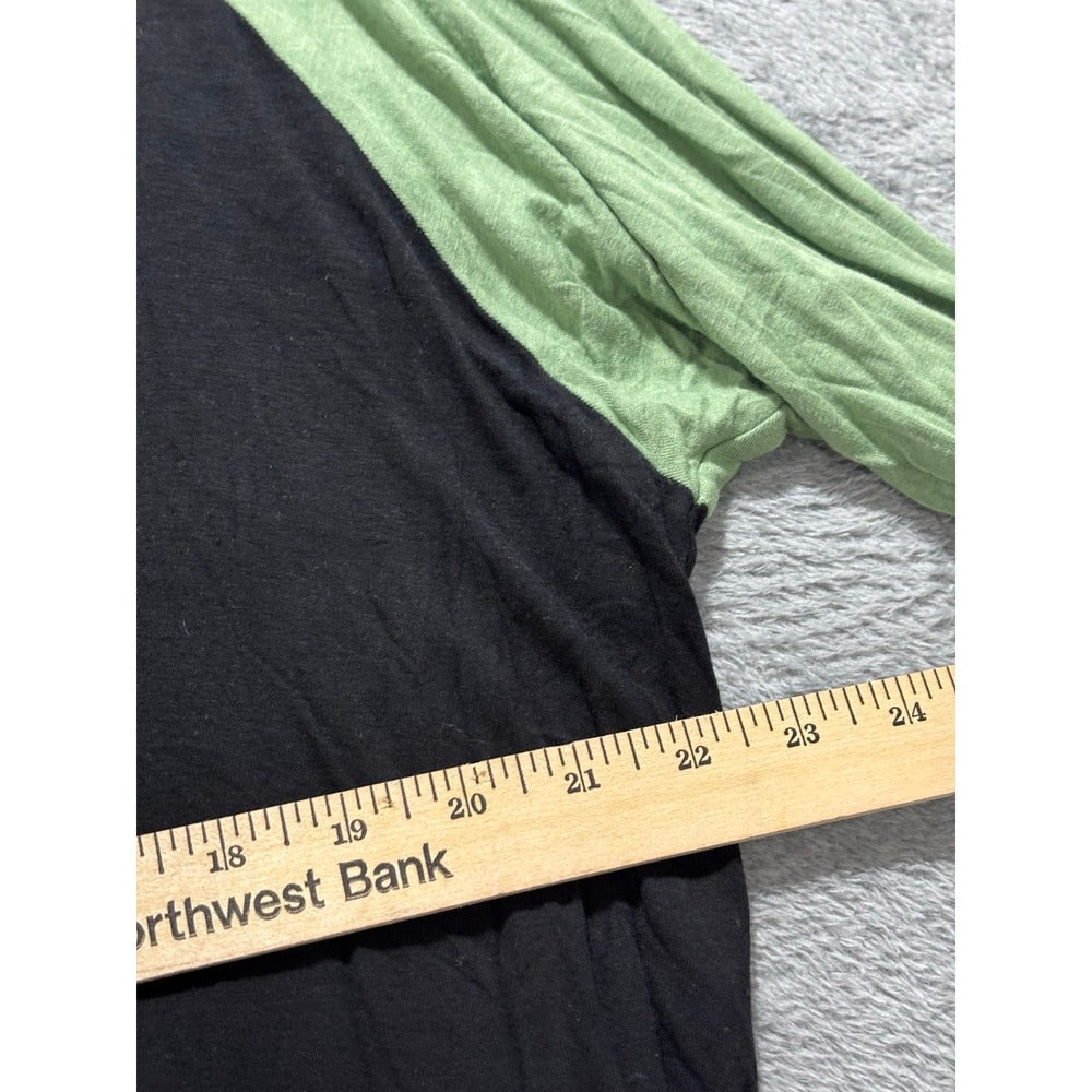 LuLaRoe 3XL Womens Black Green Raglan Baseball Tee Shirt Casual Athleisure