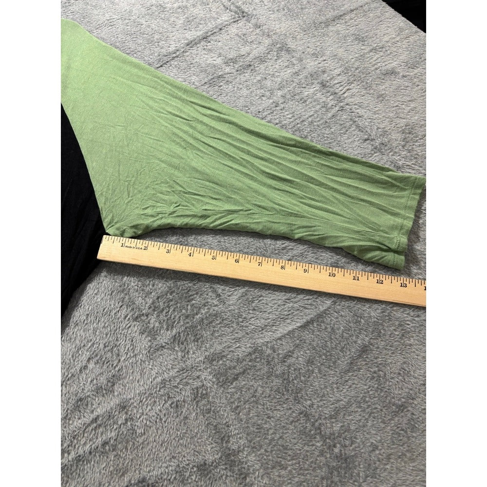 LuLaRoe 3XL Womens Black Green Raglan Baseball Tee Shirt Casual Athleisure