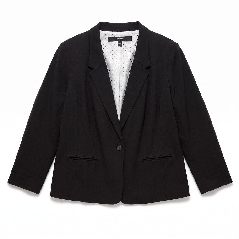 Kensie XXL Black Womens Blazer Jacket Professional Casual Plus Size