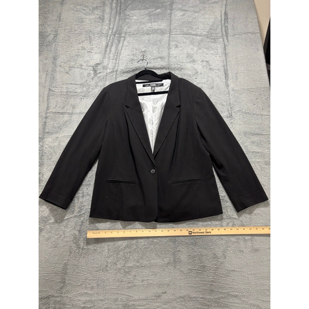 Kensie XXL Black Womens Blazer Jacket Professional Casual Plus Size