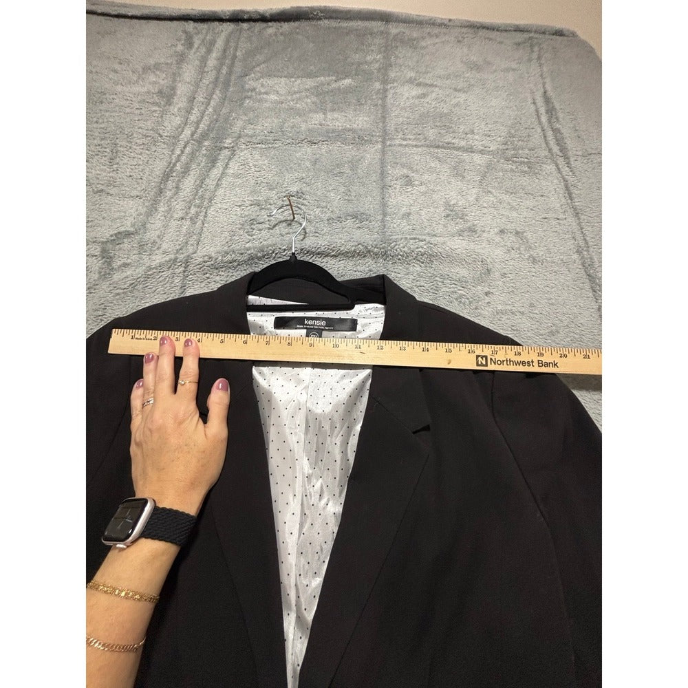 Kensie XXL Black Womens Blazer Jacket Professional Casual Plus Size