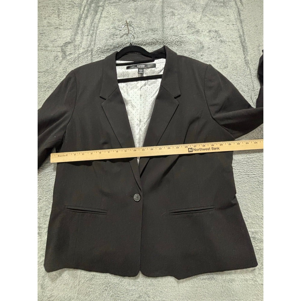 Kensie XXL Black Womens Blazer Jacket Professional Casual Plus Size
