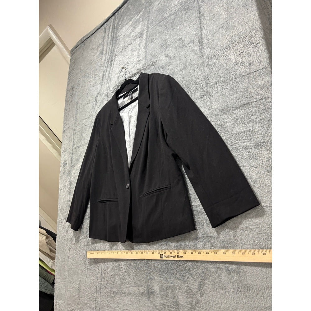 Kensie XXL Black Womens Blazer Jacket Professional Casual Plus Size