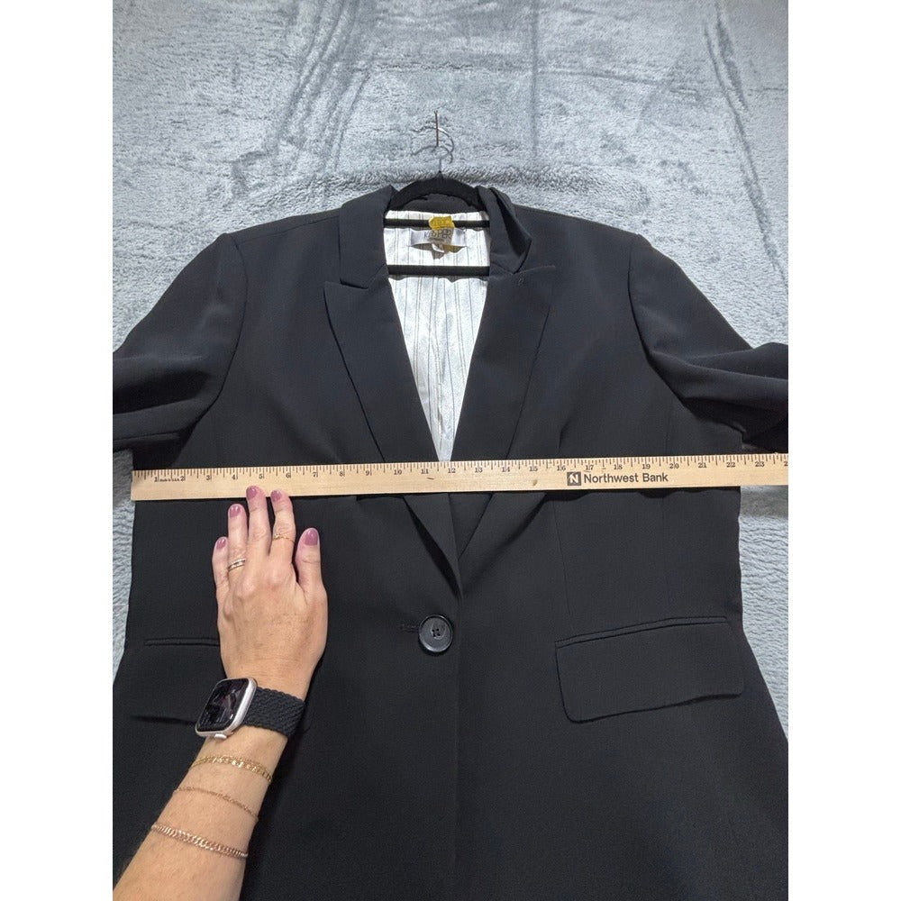 Kasper 18 Black Womens Blazer Jacket Preppy Casual Business Professional