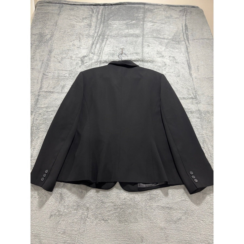Kasper 18 Black Womens Blazer Jacket Preppy Casual Business Professional