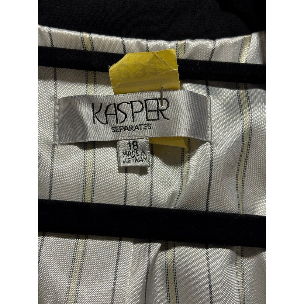 Kasper 18 Black Womens Blazer Jacket Preppy Casual Business Professional