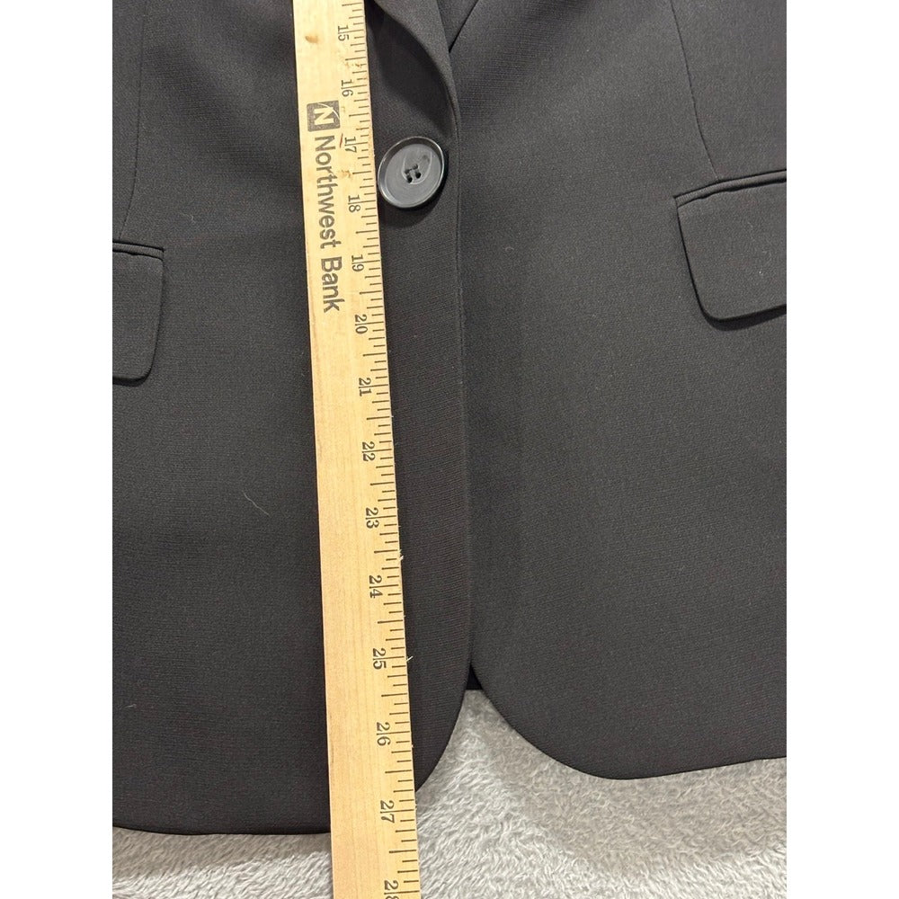 Kasper 18 Black Womens Blazer Jacket Preppy Casual Business Professional