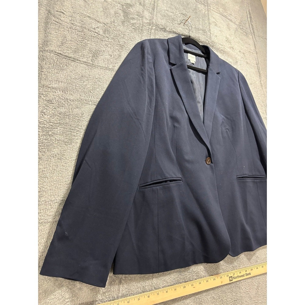 J.Crew L Navy Blue Blazer Womens Professional Casual Career Coat