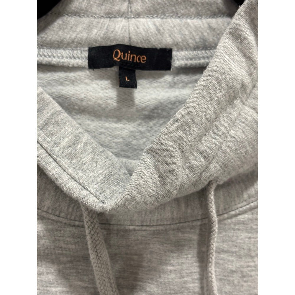 Quince L Heather Gray Womens Funnel Neck Sweatshirt Athleisure Cozy Casual