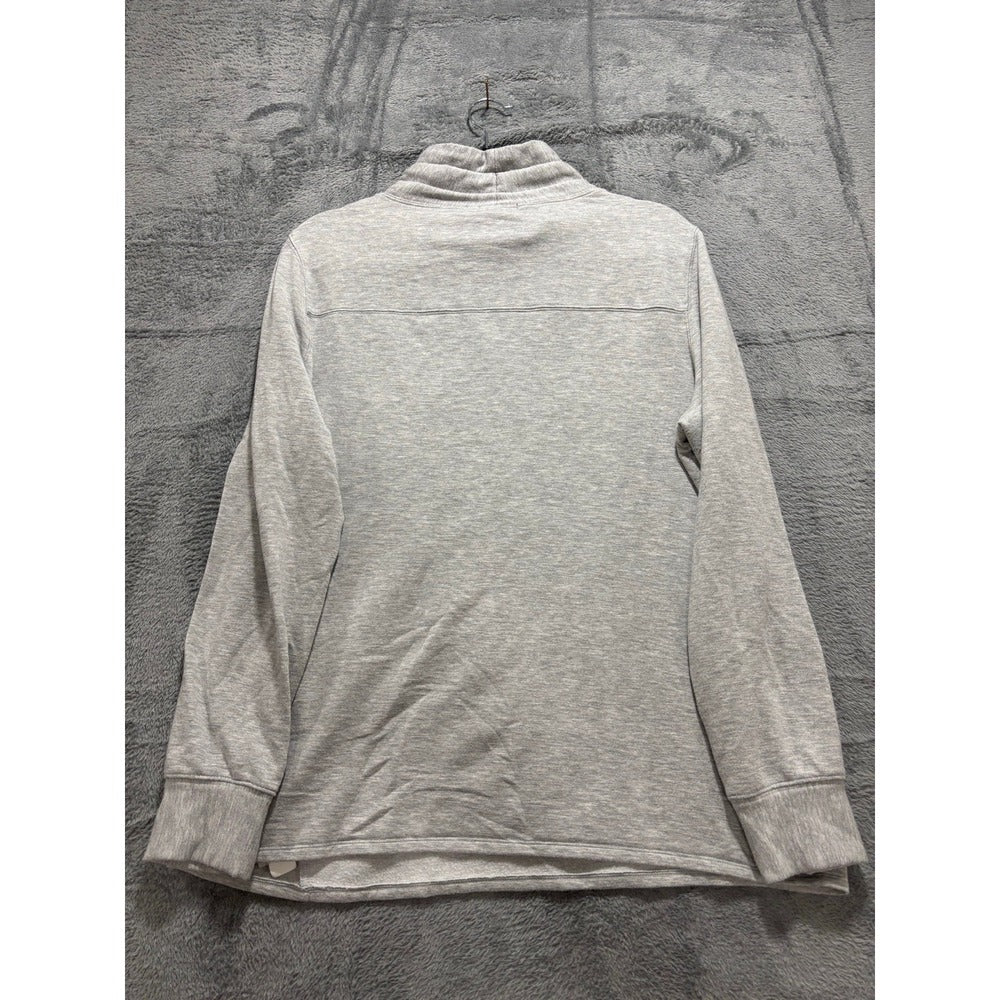 Quince L Heather Gray Womens Funnel Neck Sweatshirt Athleisure Cozy Casual