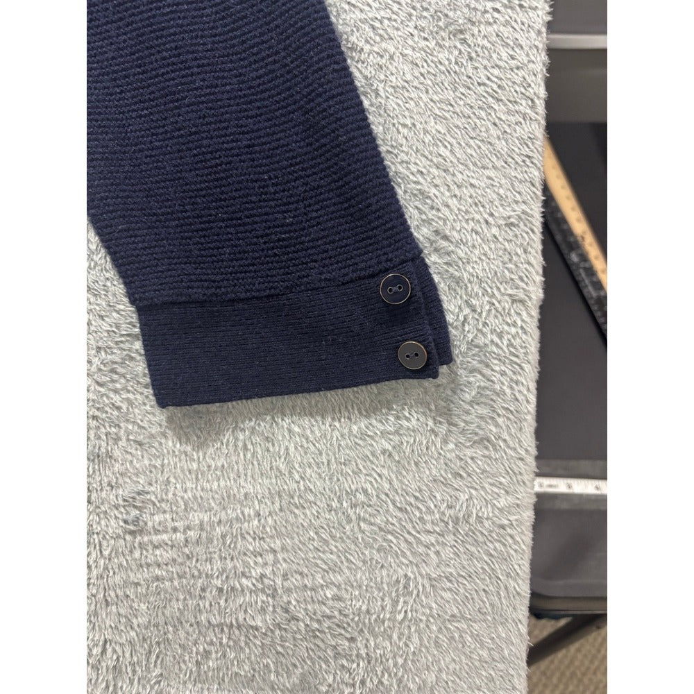 Talbots 2X Navy Blue Ribbed V-Neck Sweater Womens Preppy Pullover