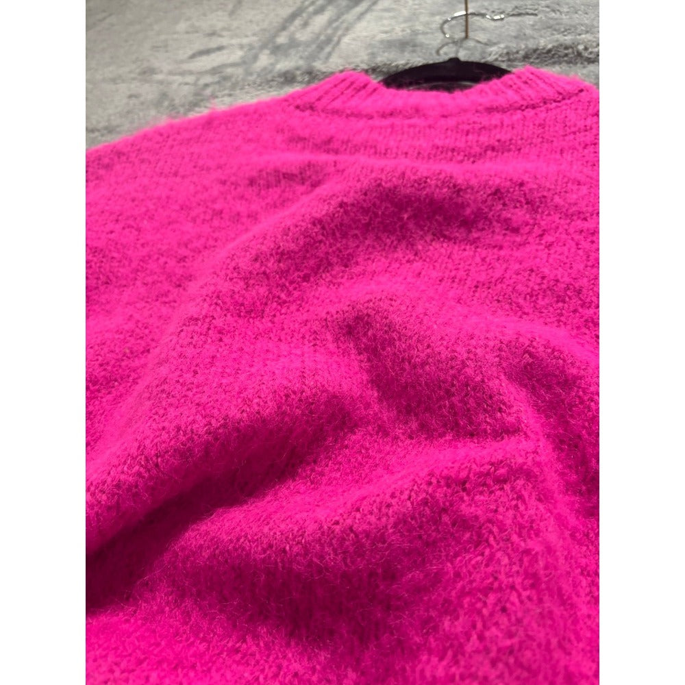 A New Day S Hot Pink Fuzzy Crewneck Eyelash Knit Sweater Cozy