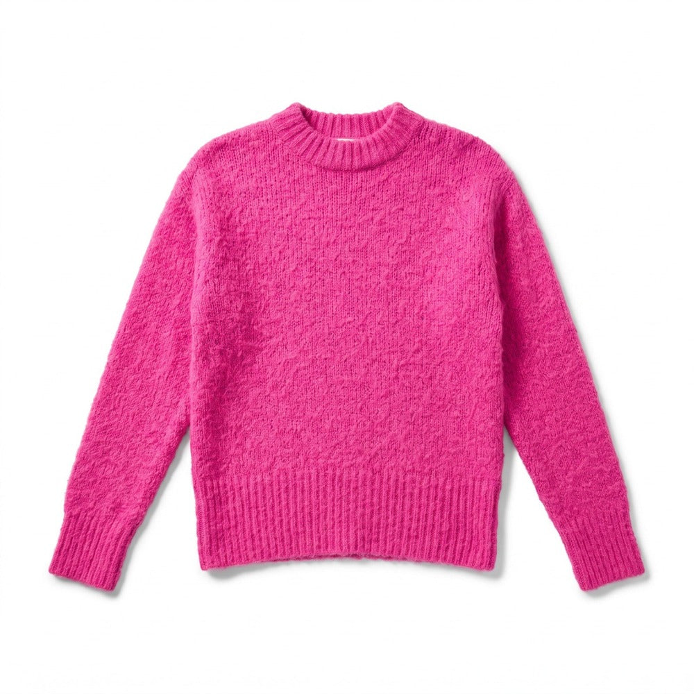 A New Day S Hot Pink Fuzzy Crewneck Eyelash Knit Sweater Cozy