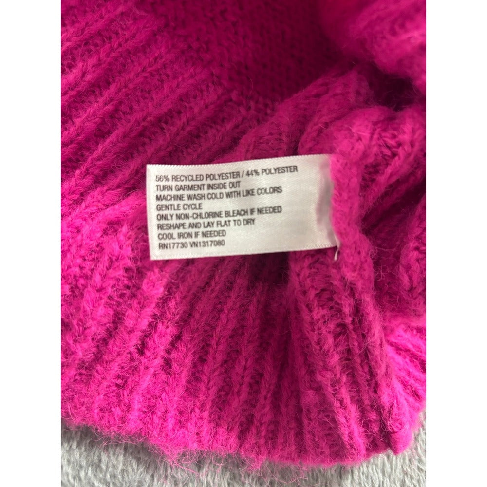 A New Day S Hot Pink Fuzzy Crewneck Eyelash Knit Sweater Cozy