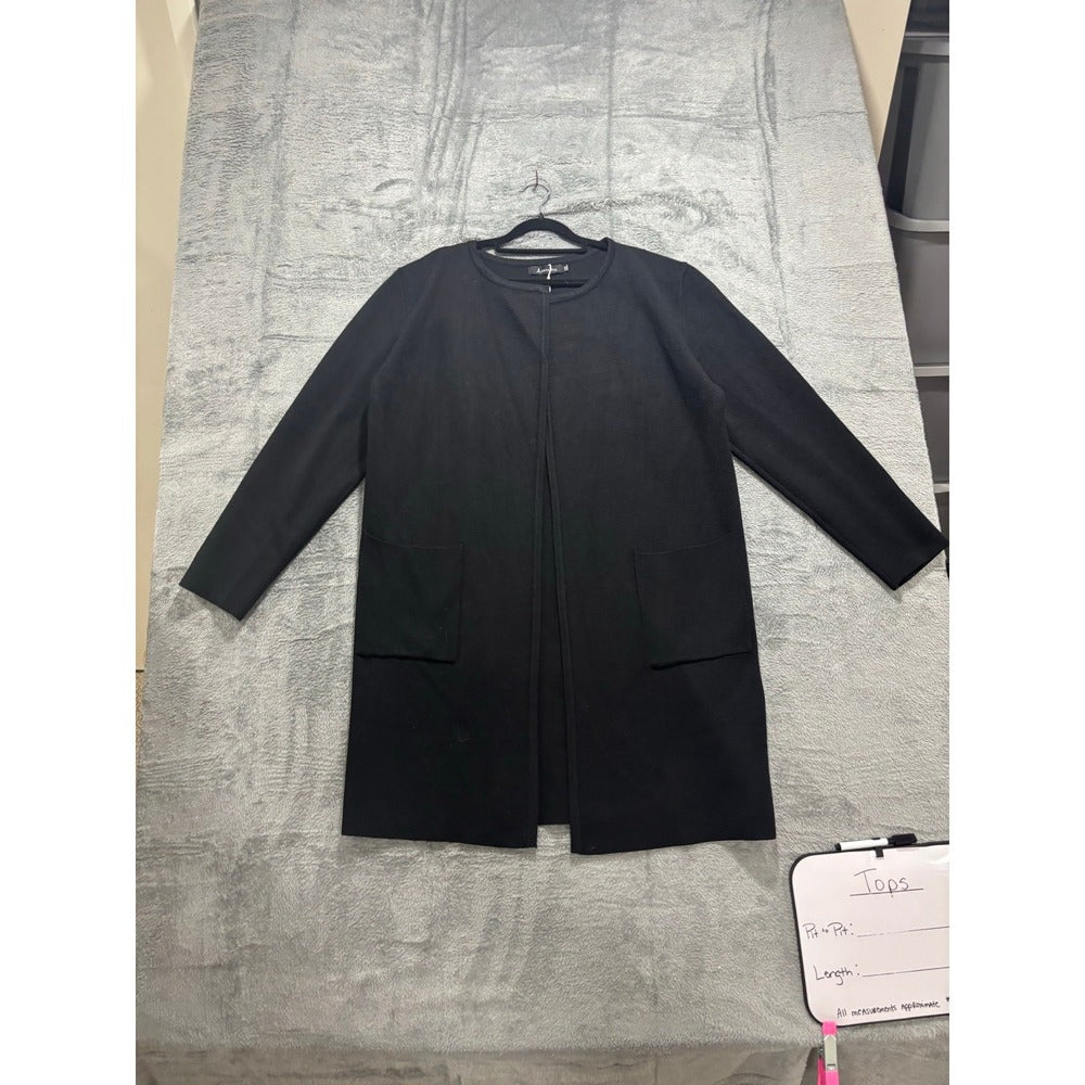 ANRABESS 2XL Black Long Duster Open Front Cardigan NWT Boho