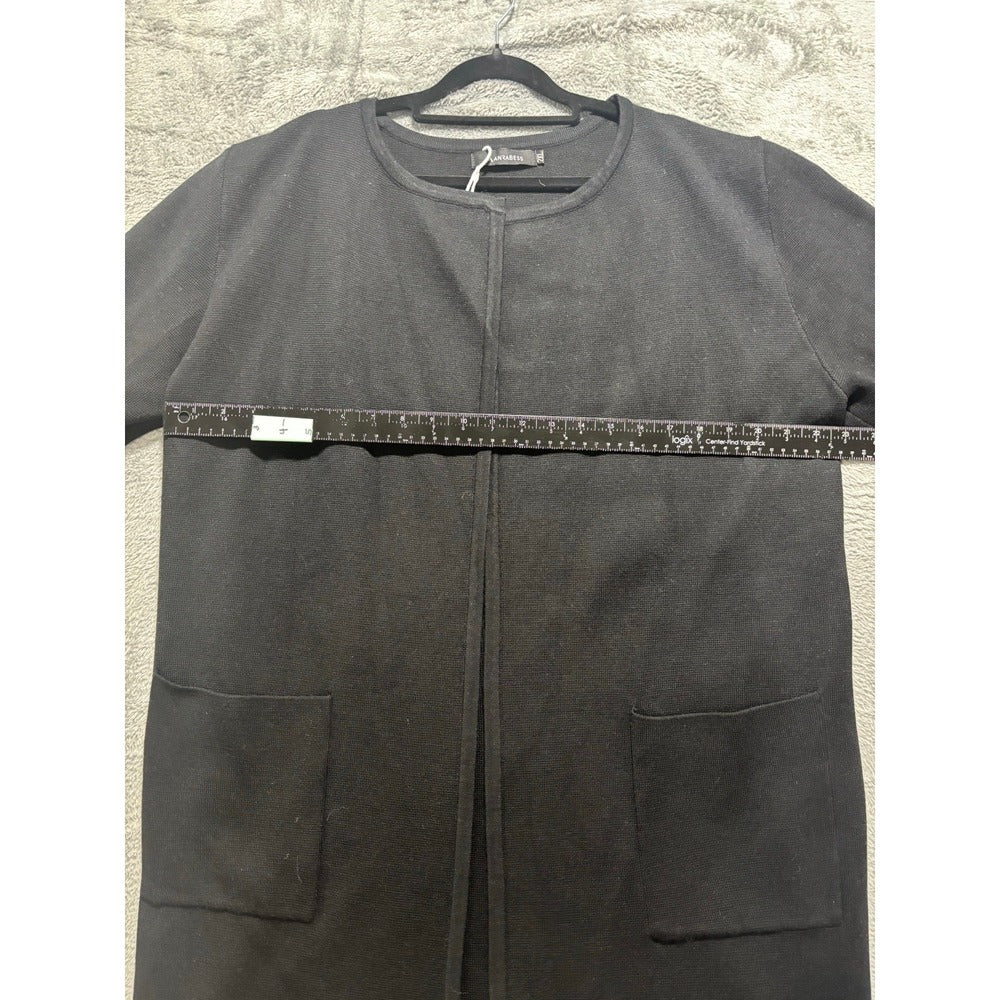 ANRABESS 2XL Black Long Duster Open Front Cardigan NWT Boho
