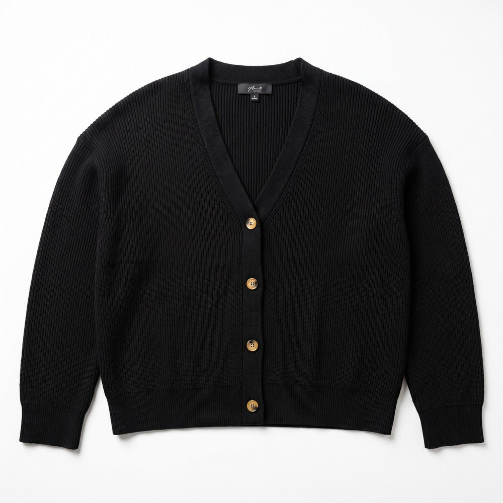 LILLUSORY S Black V-Neck Button Front Cardigan Sweater NWT Cozy