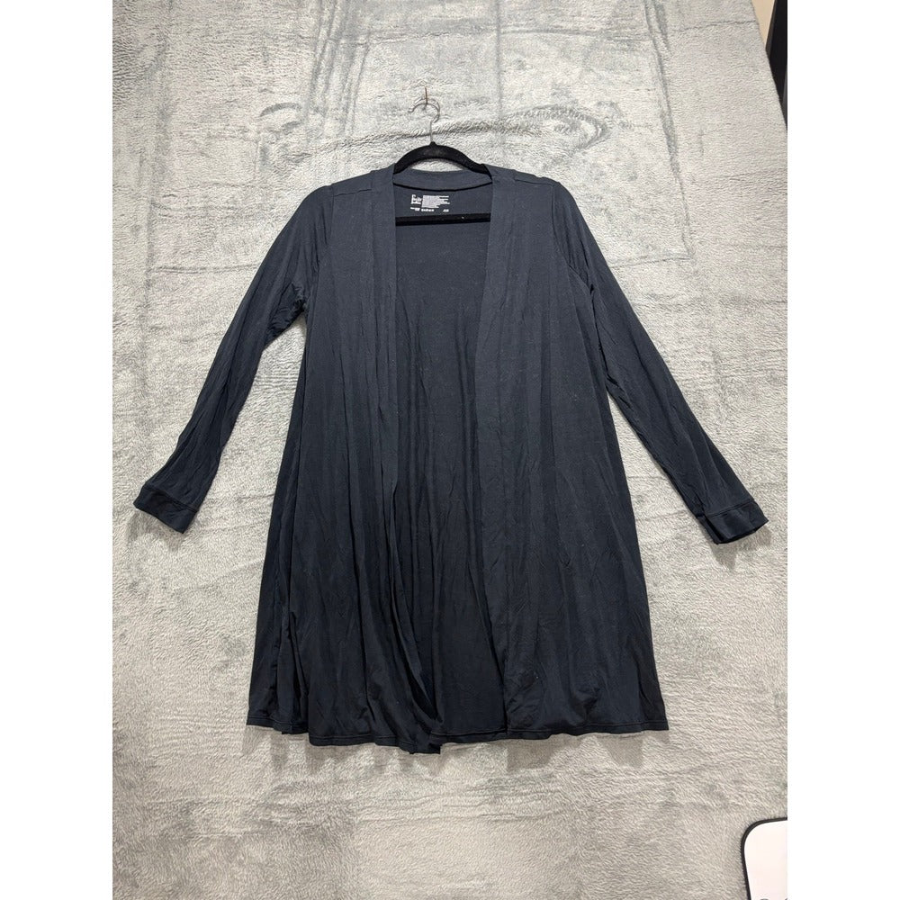 Felina Womens XL Black Open Front Cardigan Longline Athleisure Casual Cozy