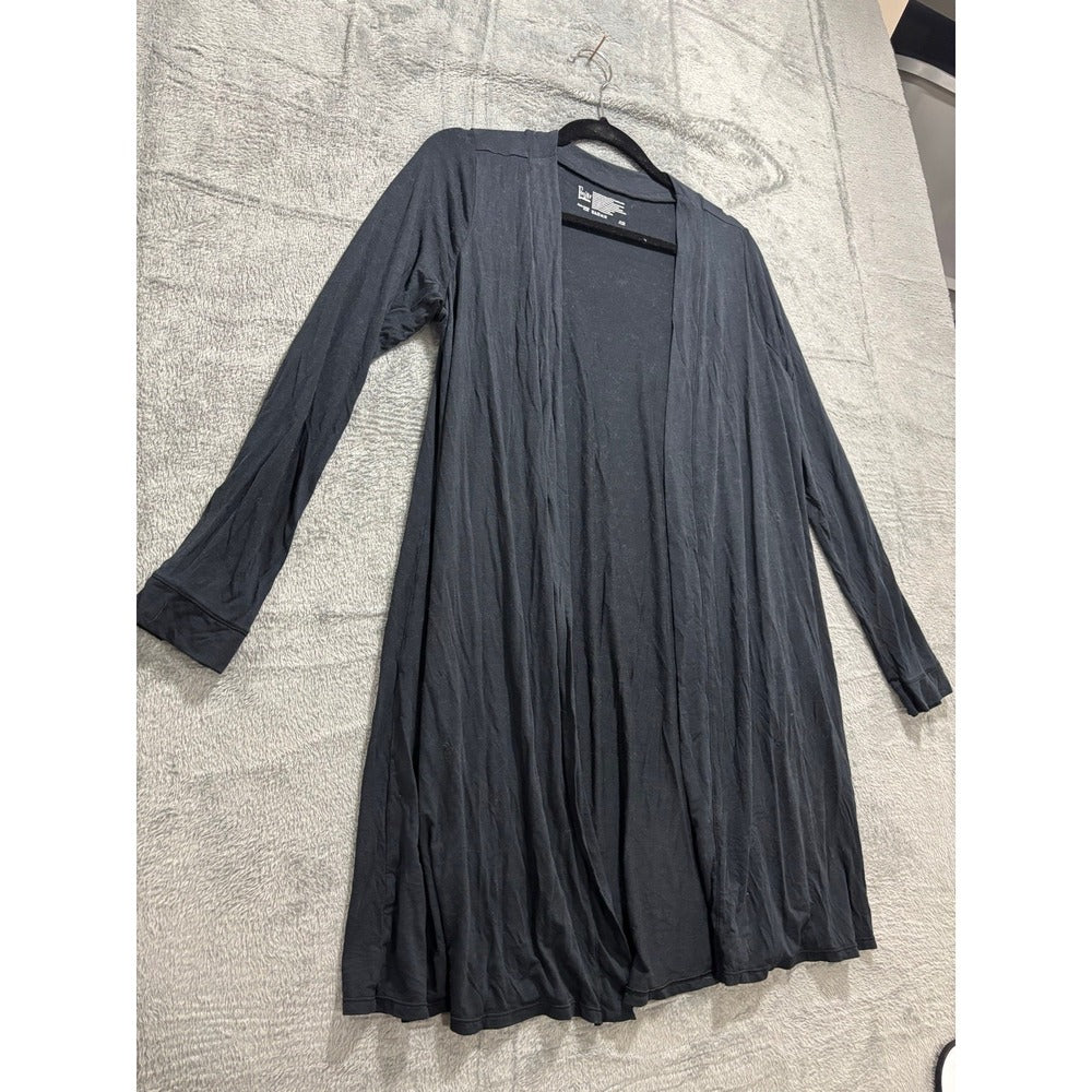 Felina Womens XL Black Open Front Cardigan Longline Athleisure Casual Cozy