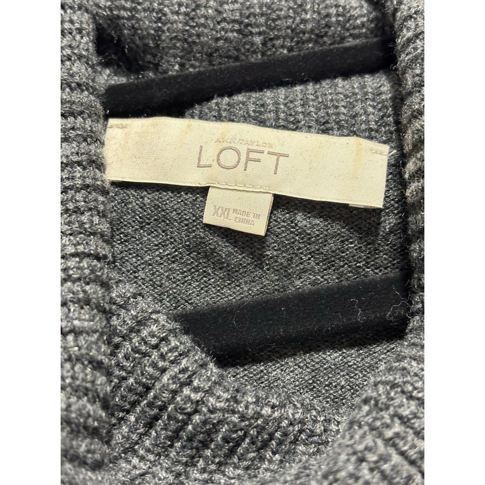 LOFT XXL Gray Cowl Neck Sweater Womens Cozy Casual Boho