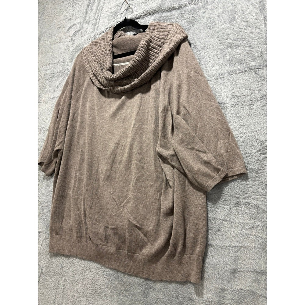 Ann Taylor LOFT XL Taupe Cowl Neck Poncho Sweater Womens Casual Cozy Boho