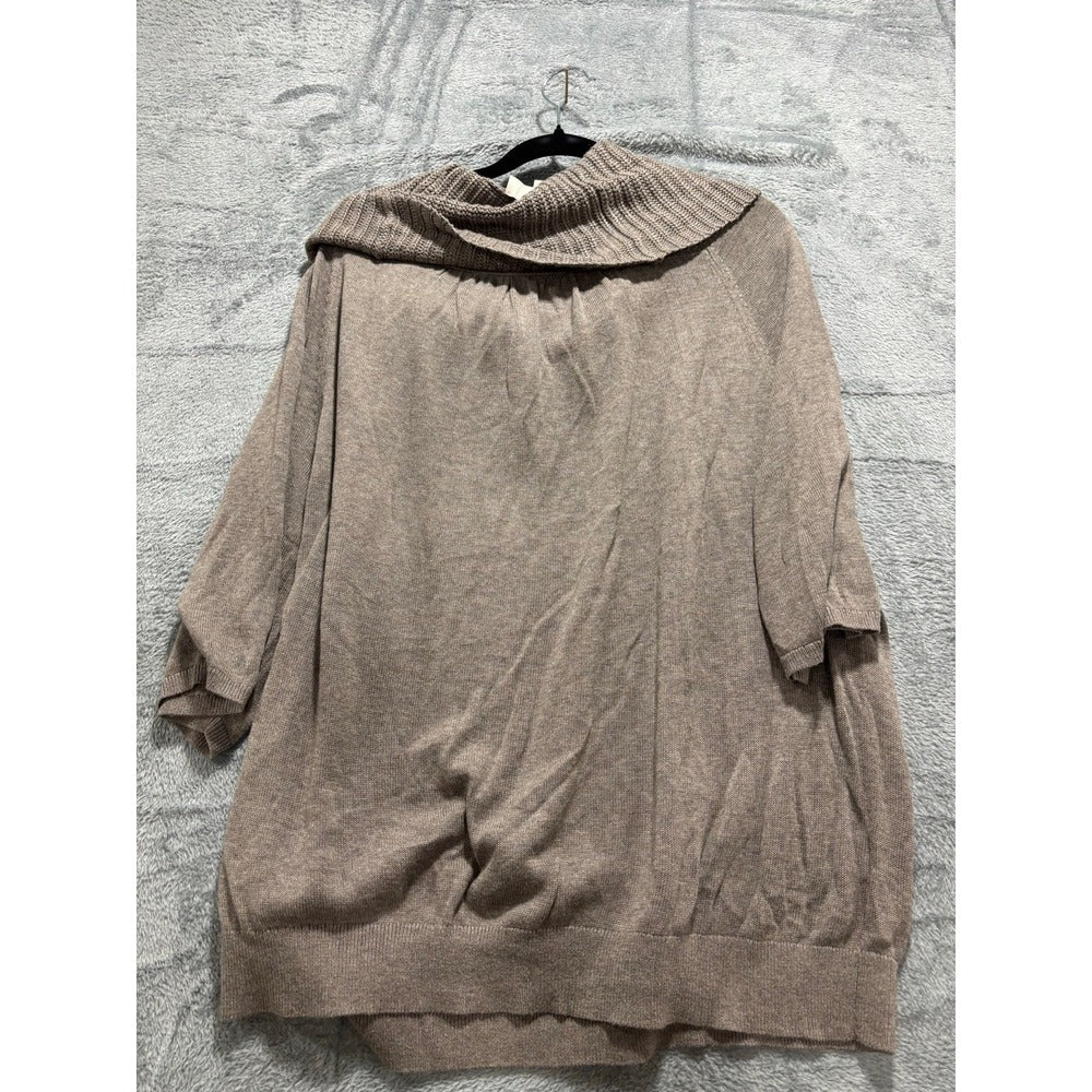 Ann Taylor LOFT XL Taupe Cowl Neck Poncho Sweater Womens Casual Cozy Boho