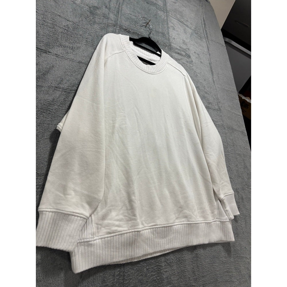 Aerie L White Crewneck Sweatshirt Womens Athleisure Cozy