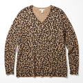 Amazon Essentials XXL Womens Leopard Animal Print V-Neck Sweater Casual Cozy