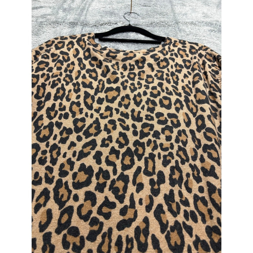 Amazon Essentials XXL Womens Leopard Animal Print V-Neck Sweater Casual Cozy