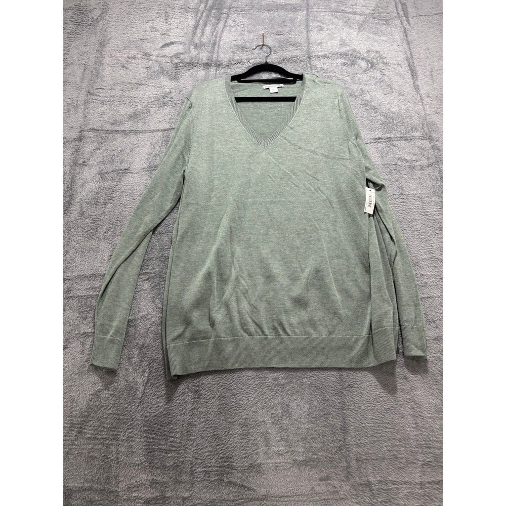 Amazon Essentials XXL Womens Sage Green V-Neck Sweater Casual Cozy Pullover