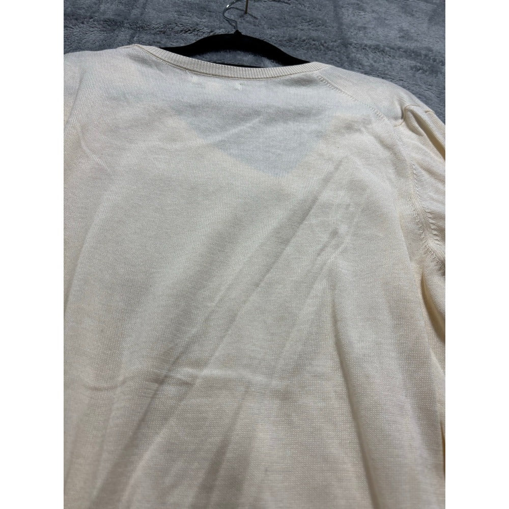 Amazon Essentials XXL Cream V-Neck Sweater Womens Casual Cozy Boho