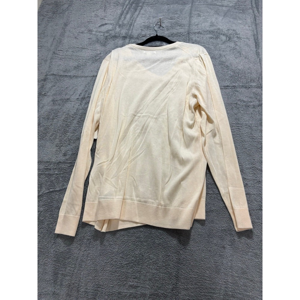 Amazon Essentials XXL Cream V-Neck Sweater Womens Casual Cozy Boho