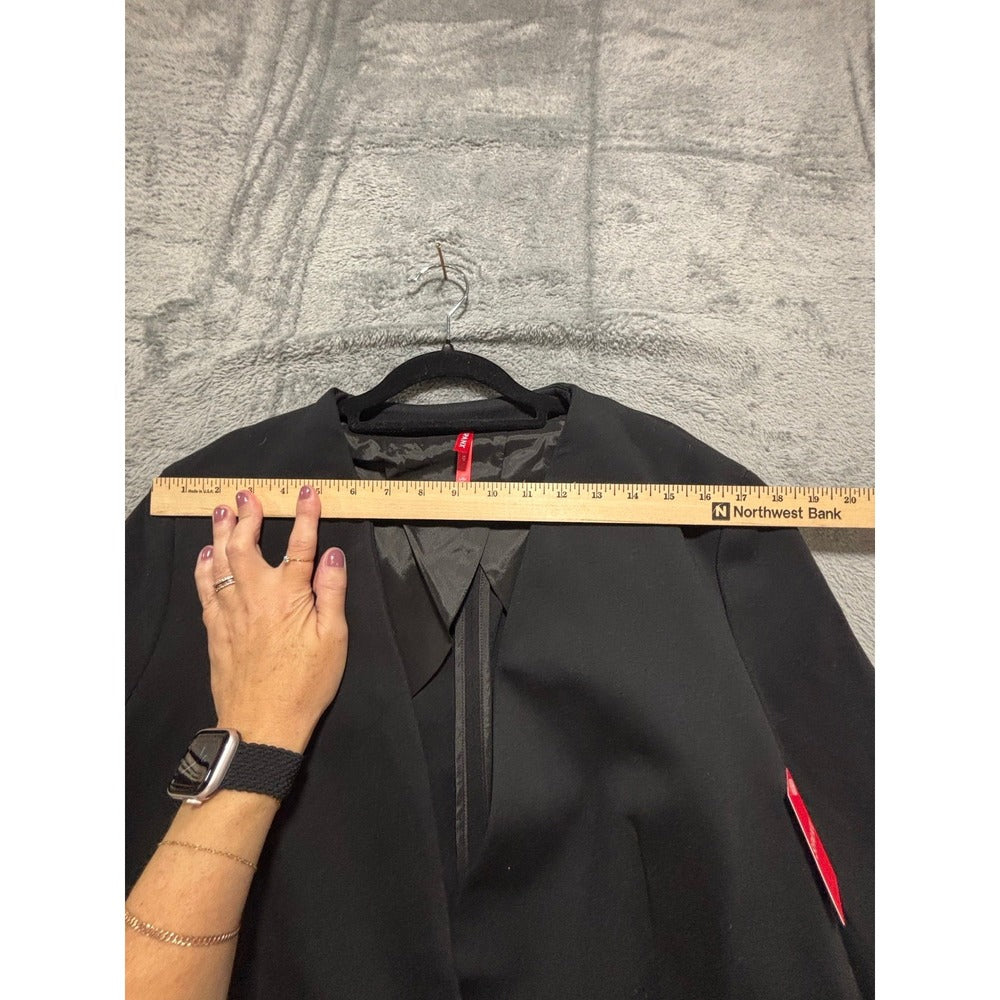 Spanx L Classic Black Womens Perf Collarless Blazer Casual Preppy