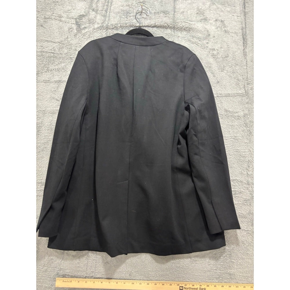 Spanx L Classic Black Womens Perf Collarless Blazer Casual Preppy