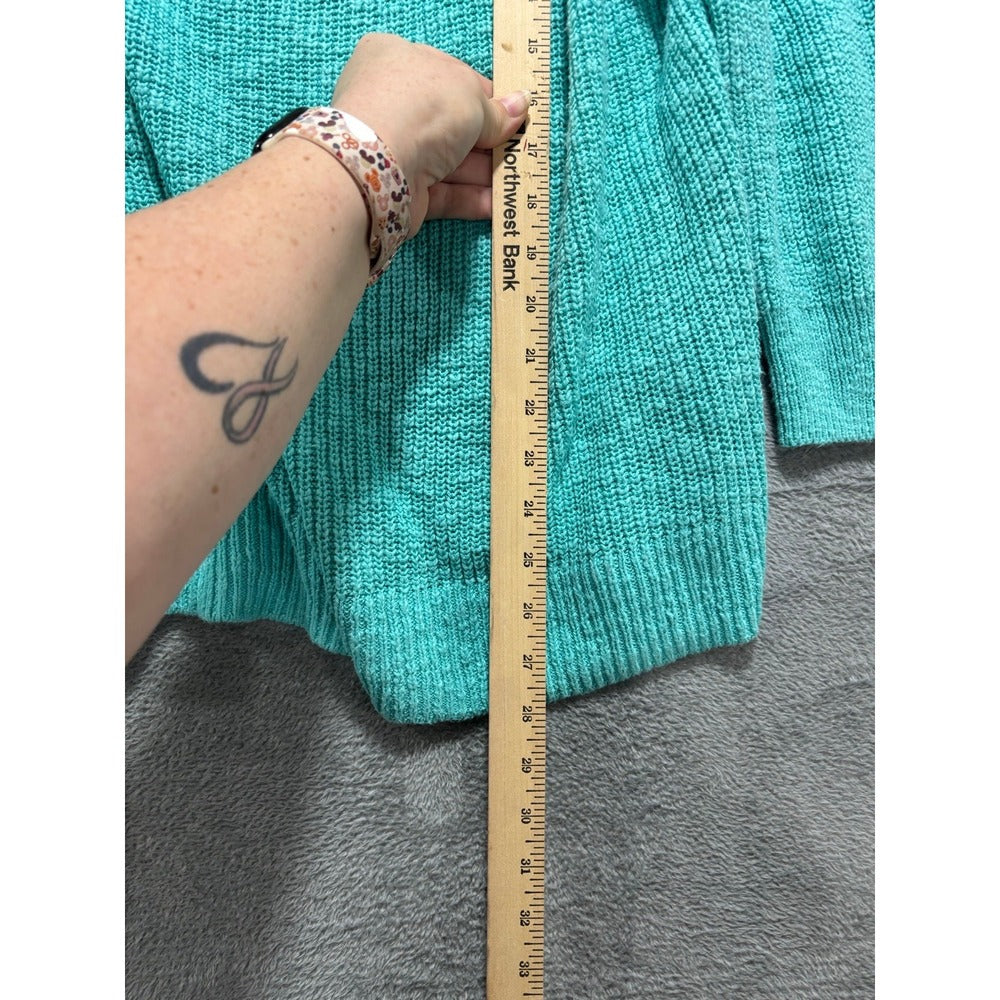 Gap XXL Teal Blue Cotton Chunky Knit Pullover Sweater Womens Casual Boho