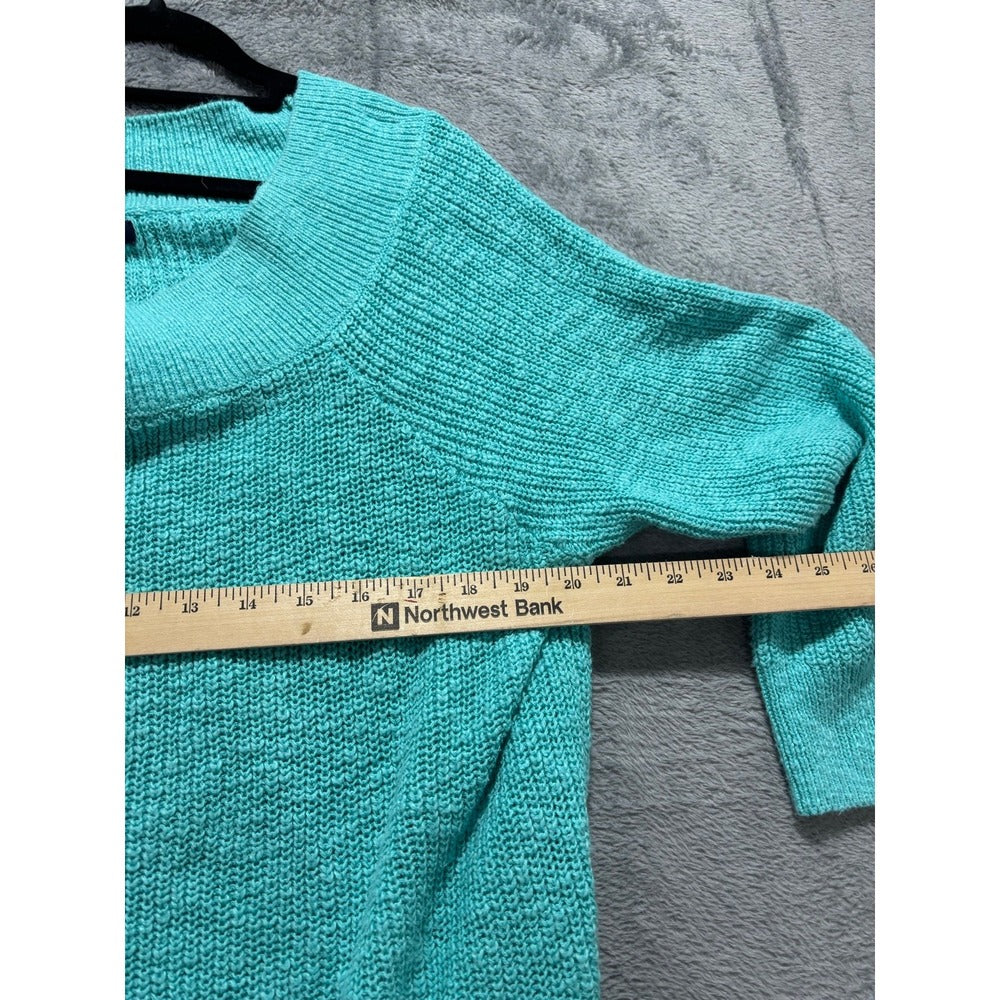 Gap XXL Teal Blue Cotton Chunky Knit Pullover Sweater Womens Casual Boho