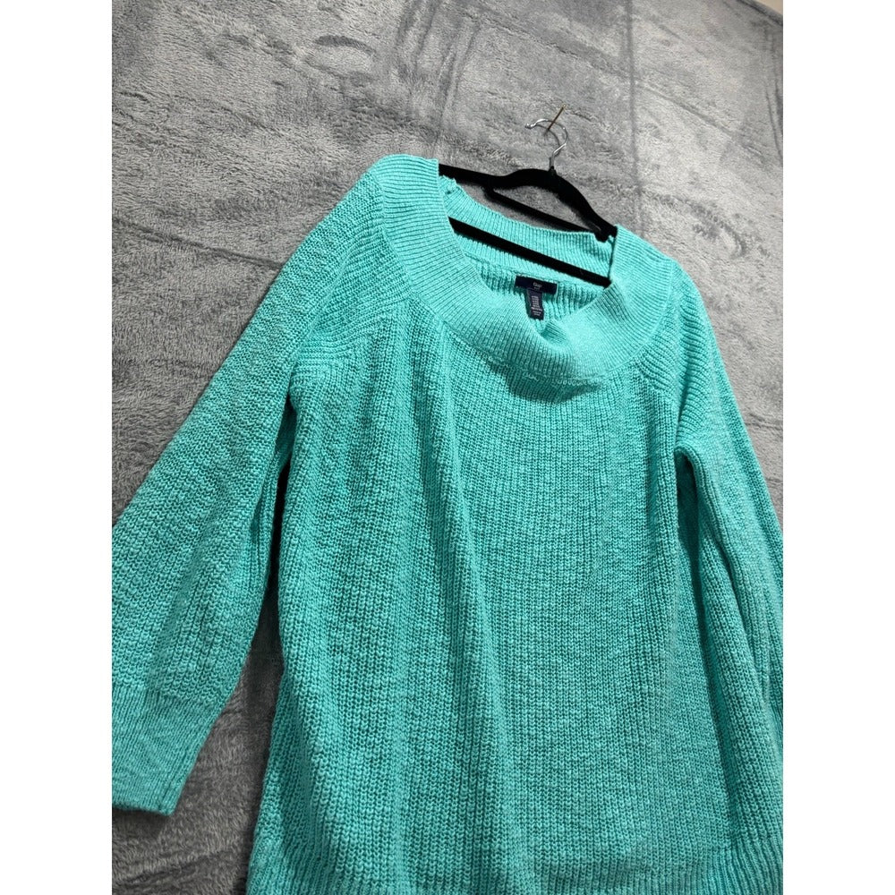 Gap XXL Teal Blue Cotton Chunky Knit Pullover Sweater Womens Casual Boho