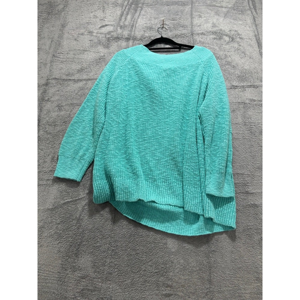 Gap XXL Teal Blue Cotton Chunky Knit Pullover Sweater Womens Casual Boho