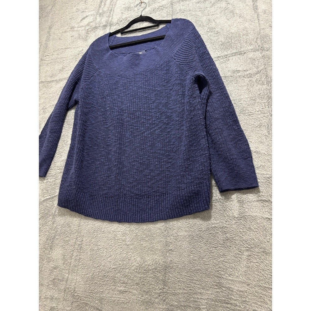 Gap XXL Blue Womens Pullover Sweater Cotton Knit Casual Cozy Boho